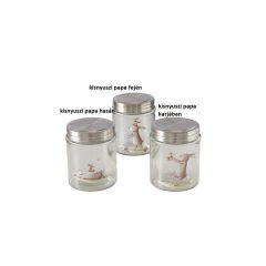   Üveg konyhai tároló fémtetővel, 12x10cm,625ml, Bunny – Boltze