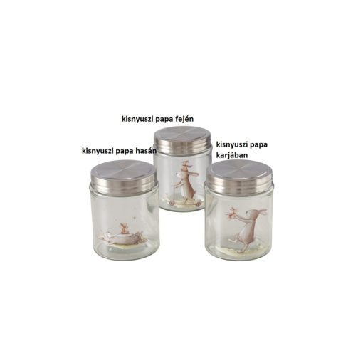 Üveg konyhai tároló fémtetővel, 12x10cm,625ml, Bunny – Boltze