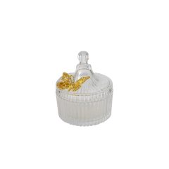   Üveg tárolótégely 12x10cm, pillangóval, Farfalla – Boltze