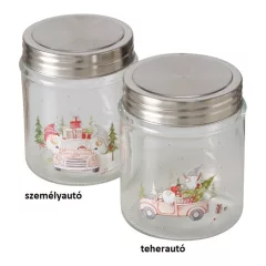   Boltze Üveg konyhai tároló fémtetővel, 12,5x9,8cm, 625ml, Carrie