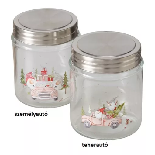 Boltze Üveg konyhai tároló fémtetővel, 12,5x9,8cm, 625ml, Carrie