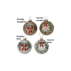 Üveggömb 8cm, piros masnis, Tradio – Boltze