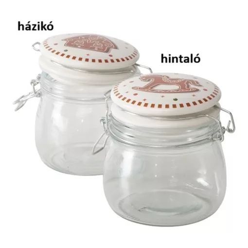 Üveg konyhai tároló csatos tetővel, 13,5x11x11,5cm,450ml, Ginger – Boltze
