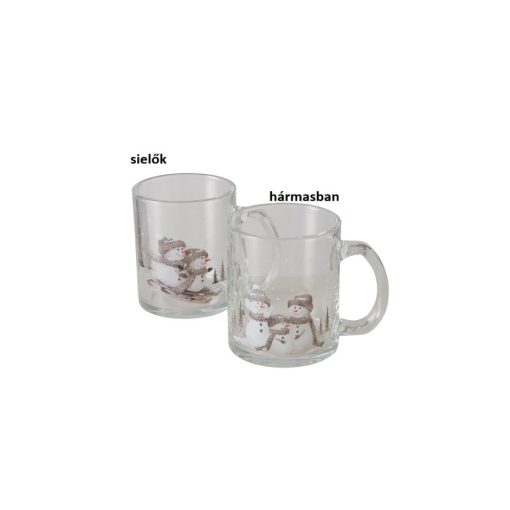 Üvegbögre 320ml, hóemberes, Frosty – Boltze