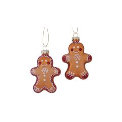   Mézeskalács 6x2,7x8cm, üveg függődísz, Ginger – Boltze