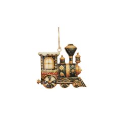 Mozdony 12x1x10,5cm, fém függődísz, Lokka – Boltze