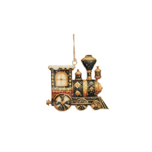 Mozdony 12x1x10,5cm, fém függődísz, Lokka – Boltze