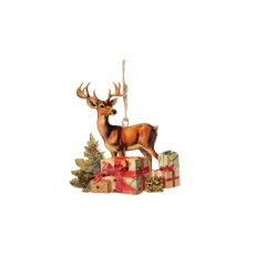   Szarvas csomagokkal, 14,5x1x15cm, fém függődísz, Higis – Boltze