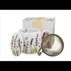   Duo Gift Porcelánbögre tetővel, fémszűrővel, 400ml, dobozban, Classic Lavender