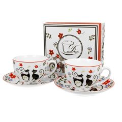Porceláncsésze+alj,280ml,2 személyes, dobozban, Koty Etno