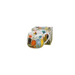 Porcelánbögre 430ml, dobozban, Garden Felines – Duo Gift