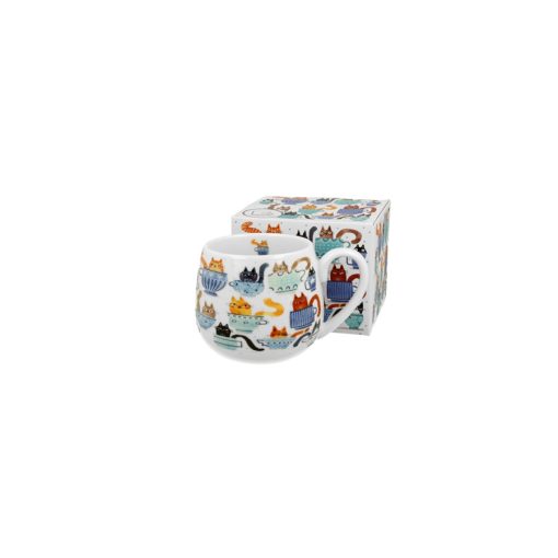Porcelánbögre 430ml, dobozban Teacup Cats – Duo Gift