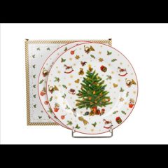   Duo Gift Porcelán desszerttányér szett, 2db-os, 19cm, dobozban, Christmas Tree