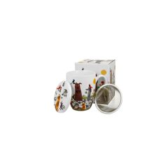   Porcelánbögre tetővel, fémszűrővel, 360ml, dobozban, Dog picnic – Duo Gift