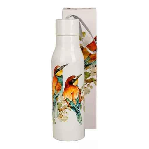 Rozsdamentes acél, hőtartó útipalack, duplafalú, 0, 5 l, European Bee-Eater – Duo Gift