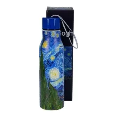   Rozsdamentes acél hőtartó útipalack duplafalú, 0,5l, Van Gogh: Csillagos éj – Duo Gift