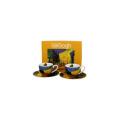   Porceláncsésze+alj, 110ml, 2 személyes, dobozban, Van Gogh: Kávéház éjjel – Duo Gift
