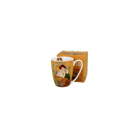 Porcelánbögre 360ml, dobozban, Mucha:Topáz – Duo Gift