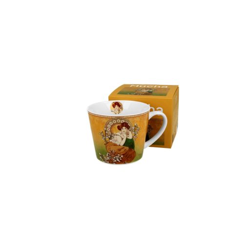 Porcelánbögre 600ml, dobozban, Mucha:Topáz – Duo Gift