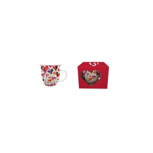 Porcelánbögre 650ml, dobozban, Colorful Hearts 1 – Duo Gift