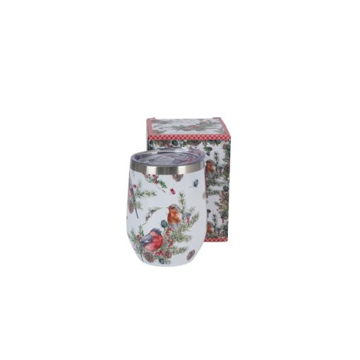 Rozsdamentes acél hőtartó pohár 330ml, Christmas Birds 1 – Duo Gift