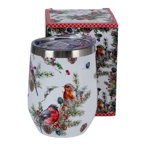 Rozsdamentes acél hőtartó pohár 330ml, Christmas Birds 1 – Duo Gift