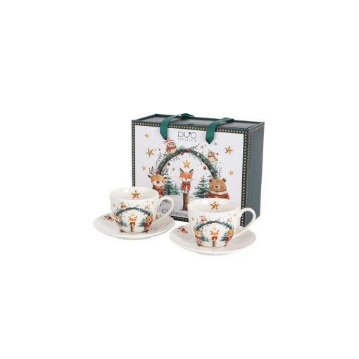 Porceláncsésze+alj, 270ml, 2 személyes, dobozban, Christmas Cuties 2 – Duo Gift