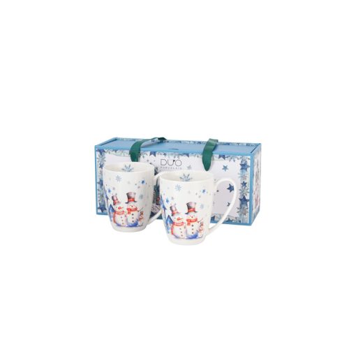 Porcelánbögre 2 db-os szett, 360ml, dobozban, Snowman – Duo Gift