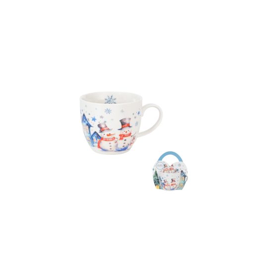 Porcelánbögre 460ml, díszcsomagolásban, Snowman – Duo Gift