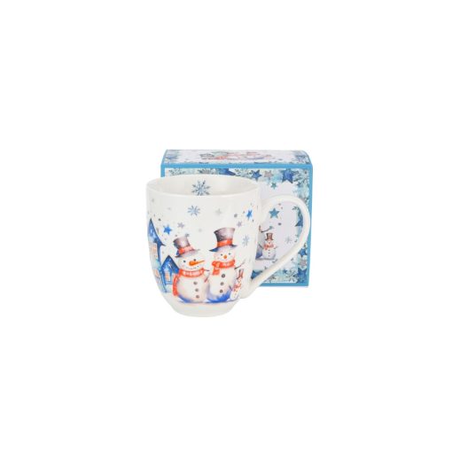 Porcelánbögre 1000ml, dobozban, Snowman – Duo Gift