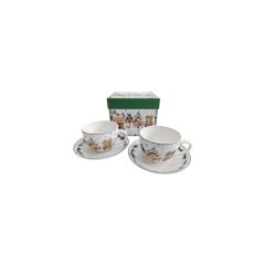   Porceláncsésze+alj, 270ml, 2 személyes, dobozban, Christmas Village – Duo Gift