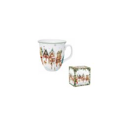   Porcelánbögre 650ml, dobozban, Christmas Village – Duo Gift