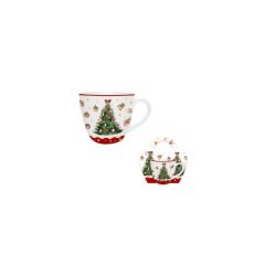   Porcelánbögre 460ml, díszcsomagolásban, Christmas Tree 3 – Duo Gift