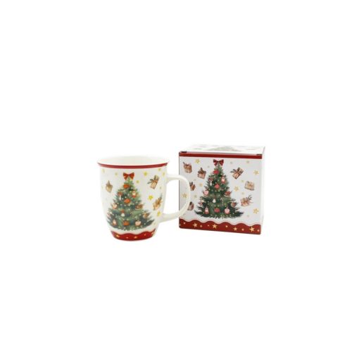 Porcelánbögre 650ml, dobozban, Christmas Tree 3 – Duo Gift