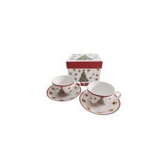   Porceláncsésze+alj, 270ml, 2 személyes, dobozban, Christmas Tree 3 – Duo Gift