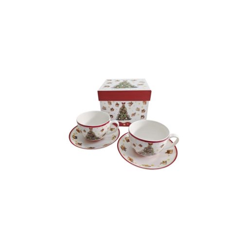 Porceláncsésze+alj, 270ml, 2 személyes, dobozban, Christmas Tree 3 – Duo Gift