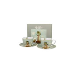   Porceláncsésze+alj, 270ml, 2 személyes, dobozban, Monet: Hölgy esrnyővel – Duo Gift