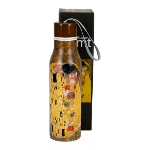 Rozsdamentes acél hőtartó útipalack duplafalú, 0,5l, Klimt:The Kiss – Duo Gift