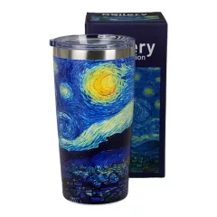   Rozsdamentes acél, hőtartó útikulacs, duplafalú, 0, 6 l, Van Gogh: Csillagos éj – Duo Gift