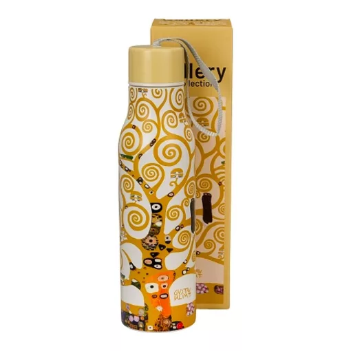 Rozsdamentes acél, hőtartó útipalack, duplafalú, 0,5 l, Klimt: Életfa – Duo Gift