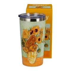   Rozsdamentes acél, hőtartó útikulacs, duplafalú, 0, 6 l, Van Gogh: Napraforgók – Duo Gift