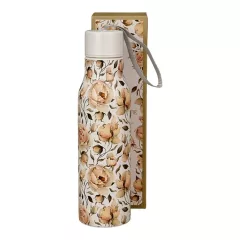   Rozsdamentes acél hőtartó útipalack, duplafalú, 0, 5 l, English roses white – Duo Gift