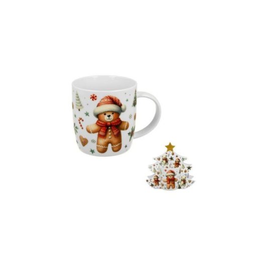 Porcelánbögre 400ml, fenyőfa díszcsomagolásban, Christmas Cuties – Duo Gift