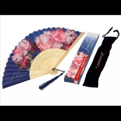   Carmani Legyező 20cm, Laura Lozano: Lady's Floral, rózsaszín