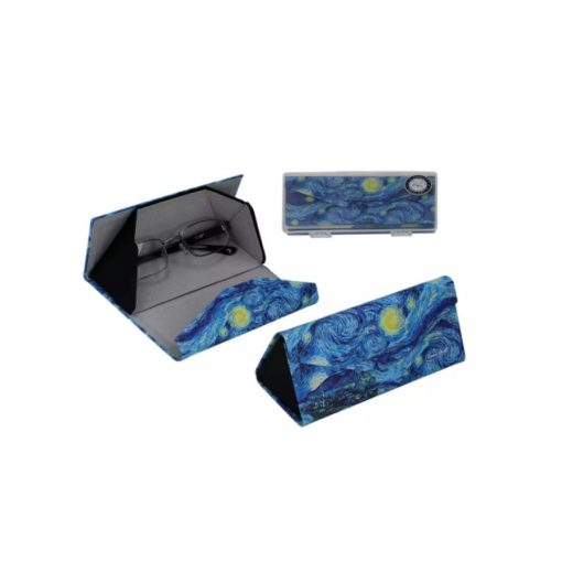 Összehajtható műanyag szemüvegtok 0,57x16x6cm, dobozban, Van Gogh: Csillagos éj – Carmani