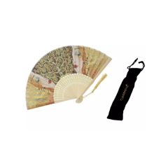   Legyező 20cm, műanyag/polyester, Klimt: Aranykönnyek – Carmani