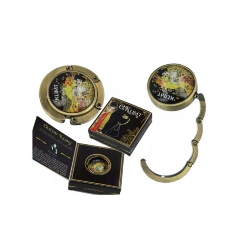 Táskatartó 4,5x4,5x1,5cm, fémkeretes, Klimt: Adele Bloch – Carmani