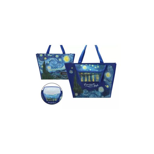 Válltáska kétoldalas 46x12x31cm, műanyag, Van Gogh:Csillagos éj – Carmani