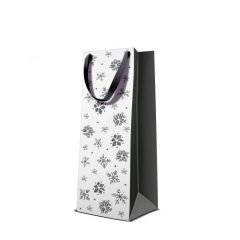   PAW Premium Glitter Snowflakes silver papír ajándéktáska italos 12x37x10cm