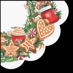 PAW Gingerbread Wreath papírszalvéta 32cm, 12 db-os